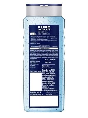 NIVEA Men Body Wash, Pure Impact with Purifying Micro Particles,250 ml