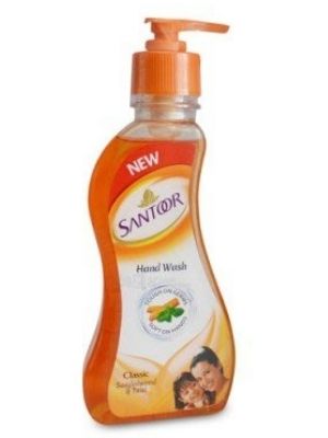 Santoor Classic Gentle Hand Wash Liquid Pump, 215 ml
