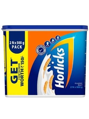 Horlicks Health and Nutrition Drink, 2 x 500 g Classic Malt
