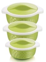  Pinnacle Polka Plastic Insulated Casserole Set, 3Pcs, Green