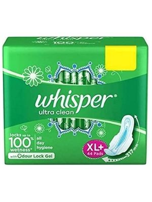 Whisper Ultra clean Sanitary Pads XL Wings, 44 Pcs