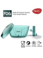 Pigeon Plastic Mini Handy and Compact Chopper with 3 Blades for Effortlessly Chopping Vegetables and Fruits for Your Kitchen (12420, Green , 400 ml)