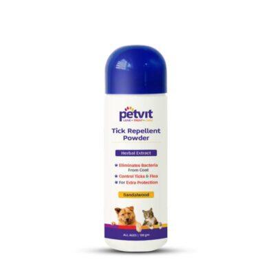 petvit tick repellent powder with sandalwood bakuchi for ticks and fleas itching fungal infection paraben free ph balance for all breed dog cat 100gm product images orvunbhuhtj p591174512 0 202203010412