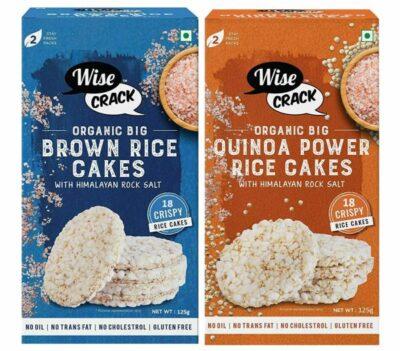 wisecrack organic rice cakes brown rice quinoa power gluten free no transfat no oil no cholestrol 125g each pack of 2 product images orvqaiausvt p594603920 0 202210182125