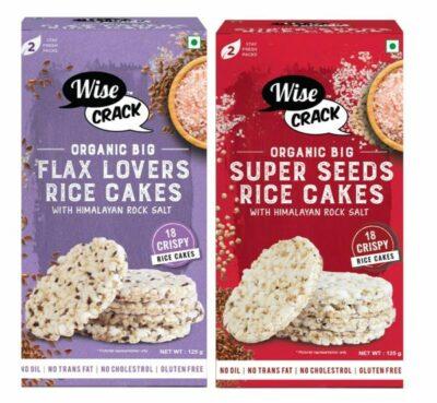 wisecrack organic rice cakes flax lovers super seeds gluten free no transfat no oil no cholestrol 125g each pack of 2 product images orvtipjlbtq p594596145 0 202210181911