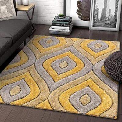 sweet homes grey and yellow microfiber carpet 4 x 6 feet product images orvwsqbztvm p596431341 0 202212171742