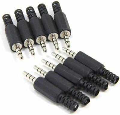 fdealz replacement trrs male plug 4 pole 1 8 3 5mm solder type diy audio cable connector 10 pieces product images orvuralvtxz p595488612 0 202211220238